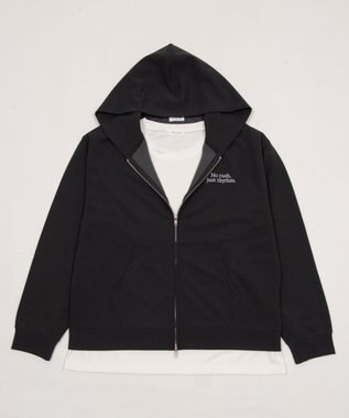 WEGO 【ユニセックス着用ITEM】アンサンブルZIPパーカー（LS） ブラック中濃色