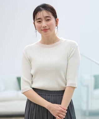 ANY L ポイントシアーリブニット オフ