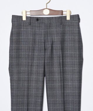 J.PRESS MEN 【TREATMENT WOOL】ストレッチサキソニーチェック スラックス ダークブラウン系3