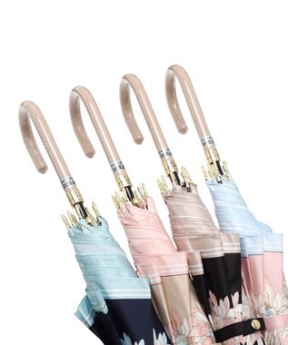 MOONBAT 【雨傘】ランバン　オン　ブルー (LANVIN en Bleu) 花柄 プリント 長傘 ベージュ