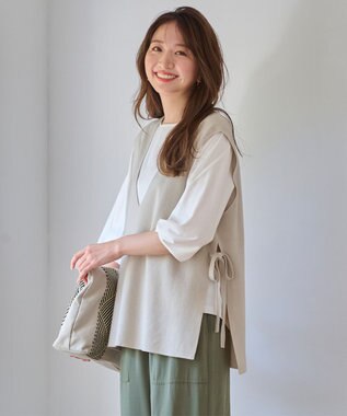 ANY 【接触冷感】シルケットスムース ツイストスリーブトップス オフ