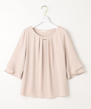 ANY SIS S 【洗える】ラッフルフレアジョーゼット ブラウス ペールピンク