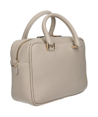 INTER-CHAUSSURES 【CHRISTIAN VILLA】ボックスシルエットレザーハンドバッグ アイボリー