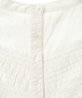 CRAFT STANDARD BOUTIQUE フリル使いマニーレースピンタックブラウス White