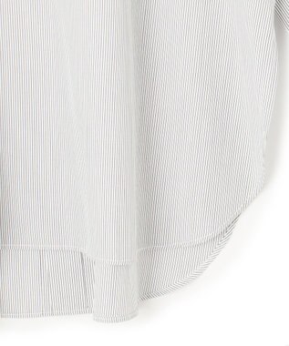 UNFILO ハイネックブラウス オフ×ブラックストライプ