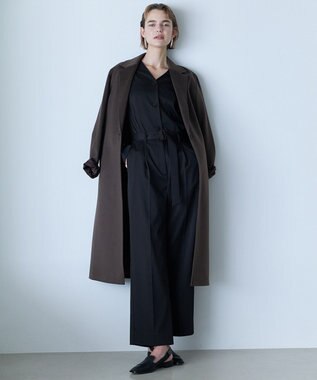 ICB ピュアカシミヤ チェスターコート チャコール系