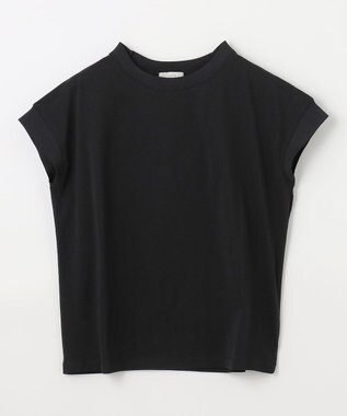 ANY ニットリブフレンチスリーブプルオーバー ブラック