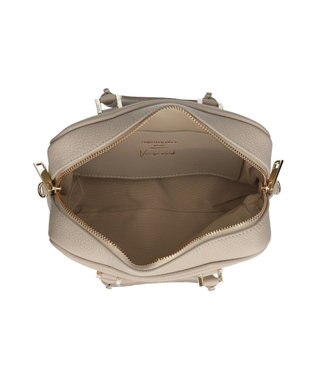 INTER-CHAUSSURES 【CHRISTIAN VILLA】ボックスシルエットレザーハンドバッグ アイボリー