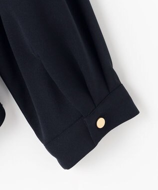 ANY SIS S 【洗える】フロントタックバイカラー ブラウス ネイビー