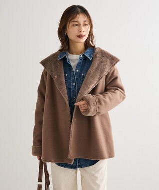 Green Parks フーディガウンコート Mocha