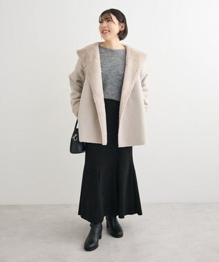 Green Parks フーディガウンコート Light Gray