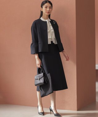 組曲 S 【KUMIKYOKU NAVY】コンフォータブルドレープ フレアスリーブジャケット ネイビー系