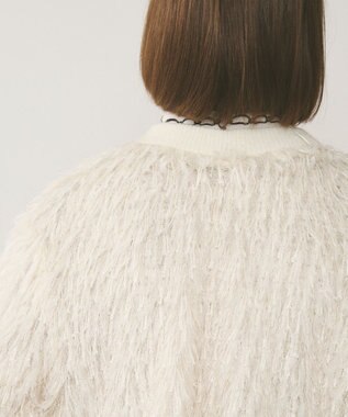 GRACE CONTINENTAL フリンジニットカーディガン ホワイト