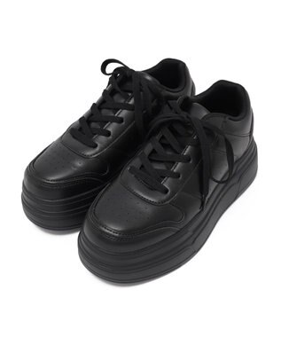 WEGO ボリュームレースアップ厚底スニーカー ブラックその他
