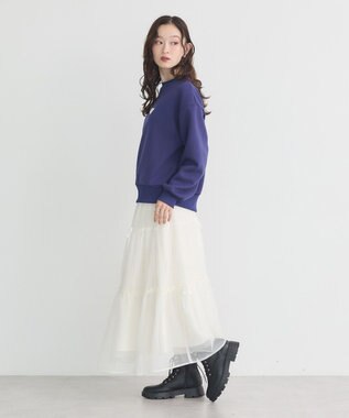 earth music&ecology Ｃｈａｍｐｉｏｎ×ｅｍａｅポンチハートスウェット Blue