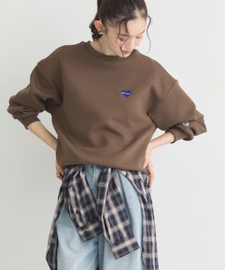 earth music&ecology Ｃｈａｍｐｉｏｎ×ｅｍａｅポンチハートスウェット Brown