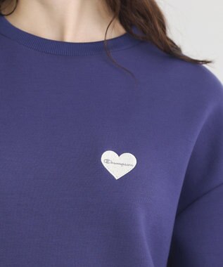 earth music&ecology Ｃｈａｍｐｉｏｎ×ｅｍａｅポンチハートスウェット Blue