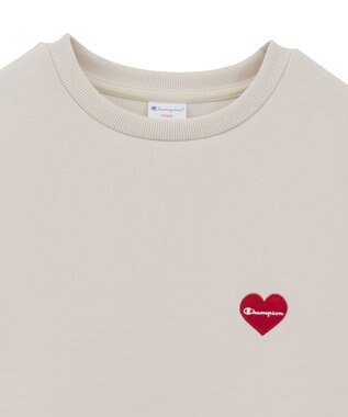 earth music&ecology Ｃｈａｍｐｉｏｎ×ｅｍａｅポンチハートスウェット Ecru