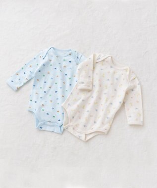 MIKI HOUSE HOT BISCUITS 【70-90cm】 長袖ボディシャツ２枚セット(かぶり仕様)