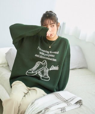 WEGO 【新色追加/ユニセックス着用ITEM/SMLサイズ展開】ジャガードグラフィックプルオーバー（LS） 柄15