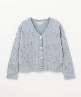 ANY KIDS ハート ニット カーディガン サックスブルー