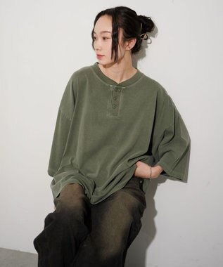 WEGO 【ユニセックス着用ITEM】HENRYNECK　T カーキ