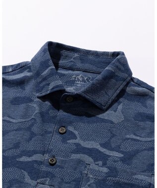 JOSEPH ABBOUD MOUNTAIN 【吸水速乾・男女兼用】カモフラジャガードポロシャツ ブルー系7