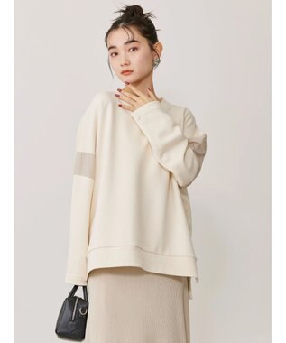 AMERICAN HOLIC 異素材ショルダー切り替えスウェット1 Ivory