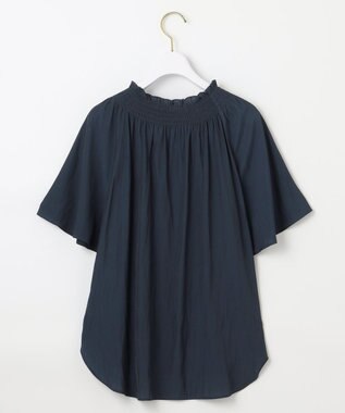 ANY SIS 【洗える】カッセンシャーリング ブラウス ネイビー系