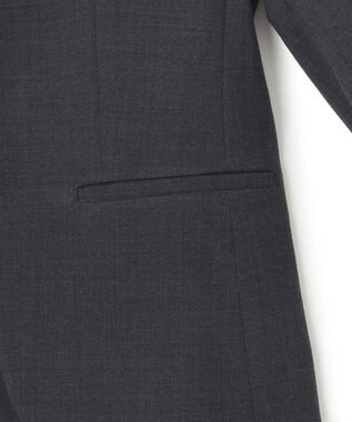 ICB 【UVカット・洗える】ウール2WAYストレッチ ノーカラージャケット チャコール