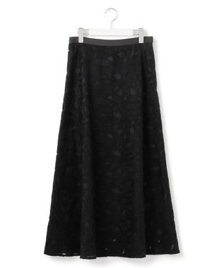 23区 【GOLD LABEL】チュールヘアリーエンブロイダリー スカート ブラック系