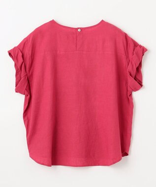 ANY 【手洗い可】ヨーロピアンリネンツイストスリーブブラウス レッド
