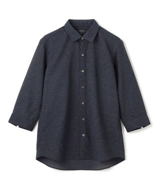 JOSEPH HOMME 新型・新素材【軽量/通気性/清涼感/洗える/ストレッチ】レノクロスストレッチ　7分袖レギュラーカラーシャツ ネイビー系