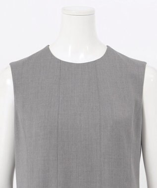 23区 L 【エステータ】ウールシルクギャバジン ランダムヘム ワンピース ライトグレー系