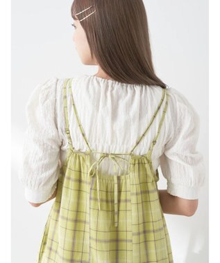 earth music&ecology マドラスチェックキャミワンピース Yellow