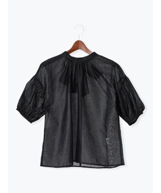 Te chichi レザーライクバックリボンブラウス ブラック