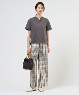 J.PRESS LADIES 【2way】ギャザーバンブー トート バッグ ブラウン系