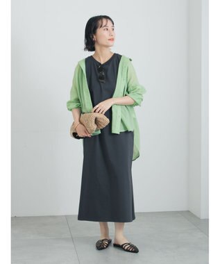 Te chichi ノースリーブカットワンピース チャコールグレー