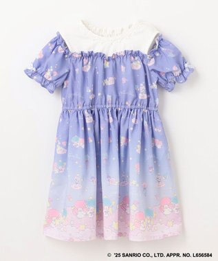 ANY KIDS 【any FAM× リトルツインスターズ 】キキ&ララ オン・オフショルダーワンピース サックスブルー