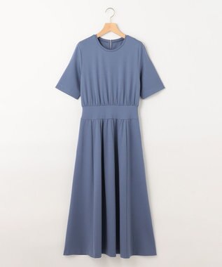 組曲 S 【接触冷感・洗える】美シルエットポンチ ワンピース ブルー系