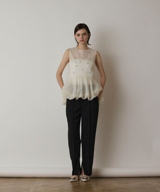 GRACE CONTINENTAL バルーンチュールトップ ホワイト