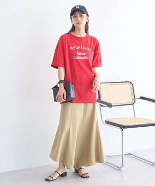 earth music&ecology アソートプリントＴシャツ Red