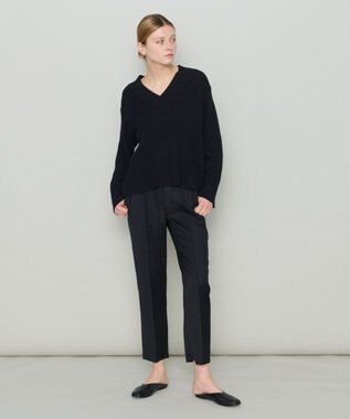 JOSEPH 【洗える】シルクコットン　Vネックニット Black