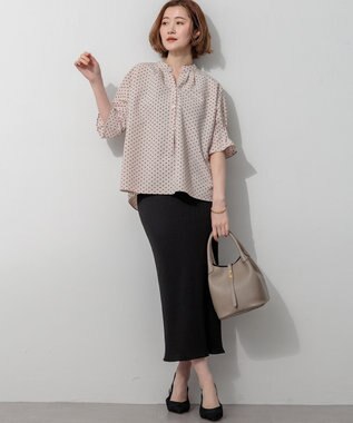 23区 L 【SLOW/一部店舗限定】ホールガーメント リブニット スカート ブラック系