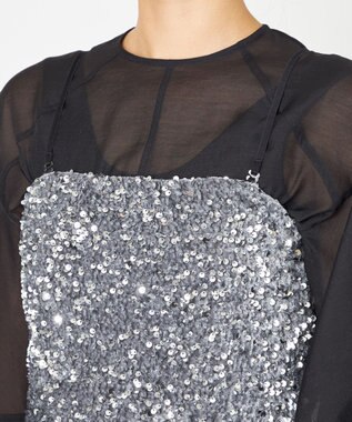 NAVE 【Nave・洗える】スパンコール ビスチェ シルバー系