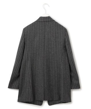 ICB シックツイードストライプ  テーラードジャケット チャコール系