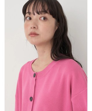 earth music&ecology クルーネックミドル丈カーディガン Pink