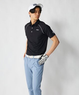 FILA GOLF／marie claire 【FILA GOLF】ラグラン半袖ポロシャツ ブラック