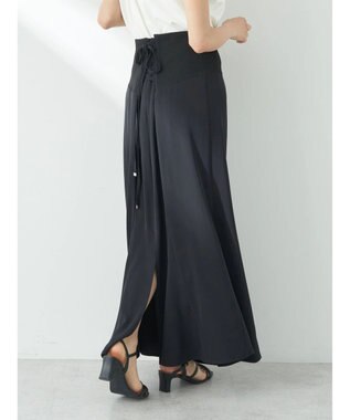 earth music&ecology バックレースサイドリブマーメイドスカート Black