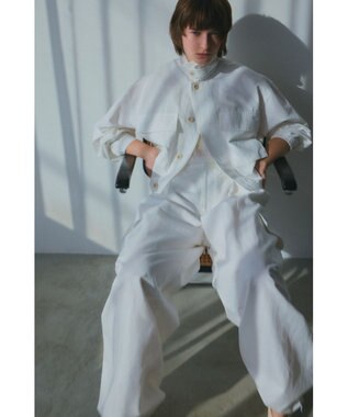 NAVE 【ReNave・セットアップ可/洗える】コットンリネンカルゼ  カーゴパンツ ホワイト系